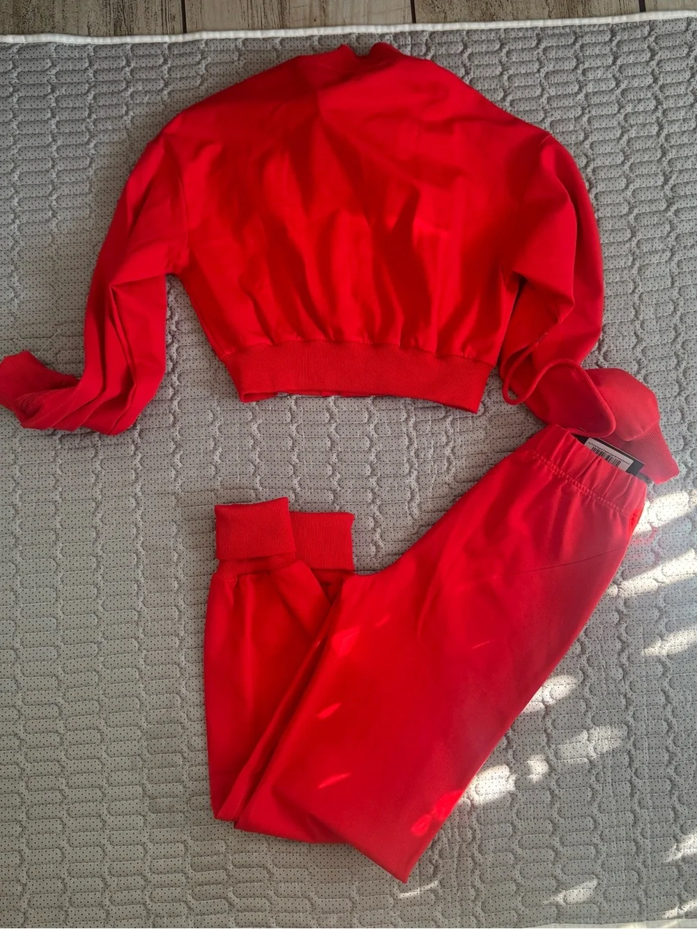 SWANK Red Cropped Jacket & Jogger Sweatpants Set